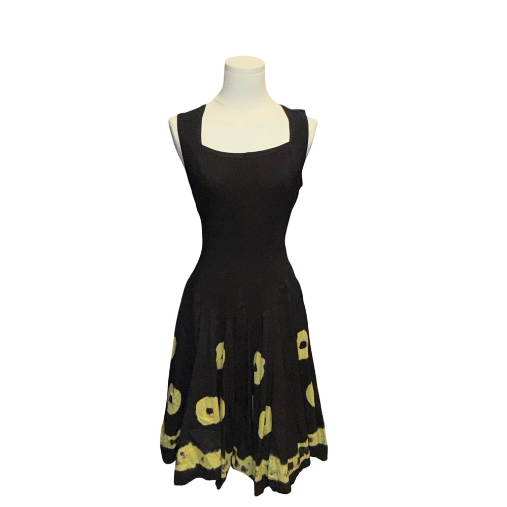 Unique Product Fit and Flare Dress Women M Black Good Tie Dye Subversive